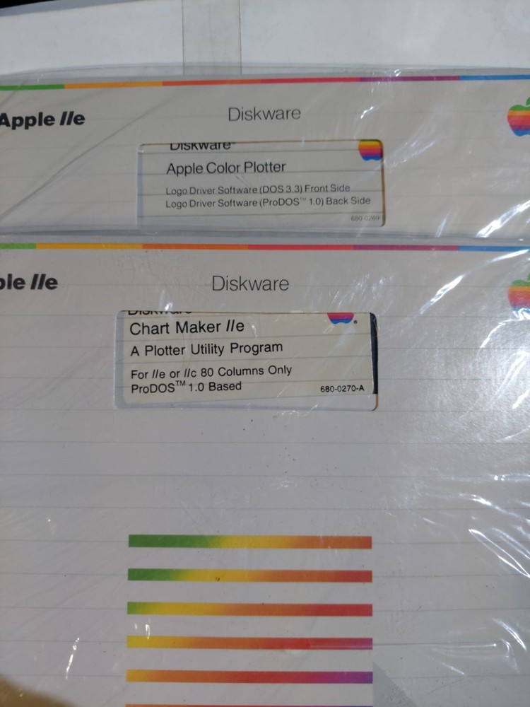 RARE Apple IIe Diskware LOT: Chart Maker & Apple Plotter - SEALED NOS 1980s