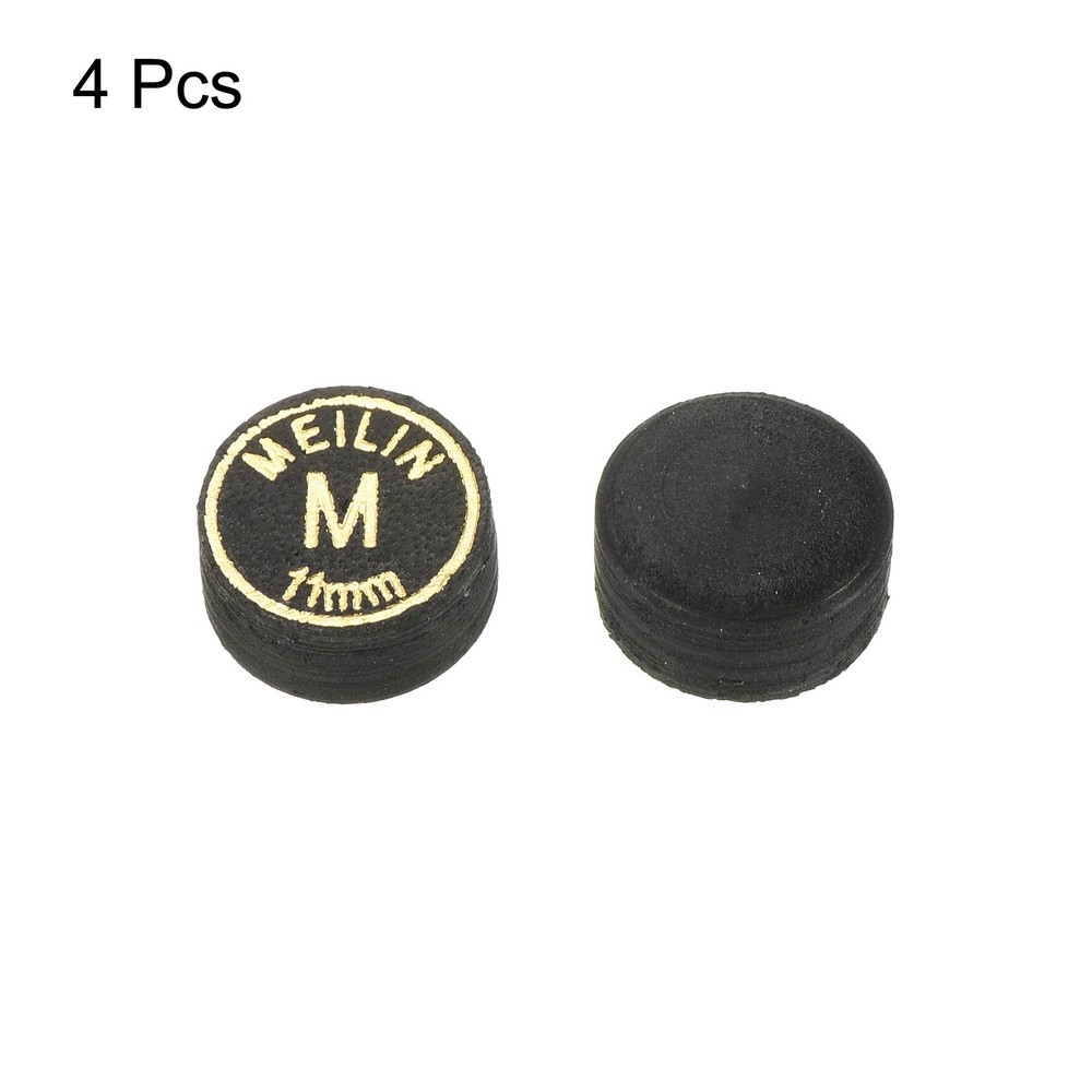 11mm Billiard Stick Tips, 4pcs Medium Multiple Layer Billiard Accessories, Black
