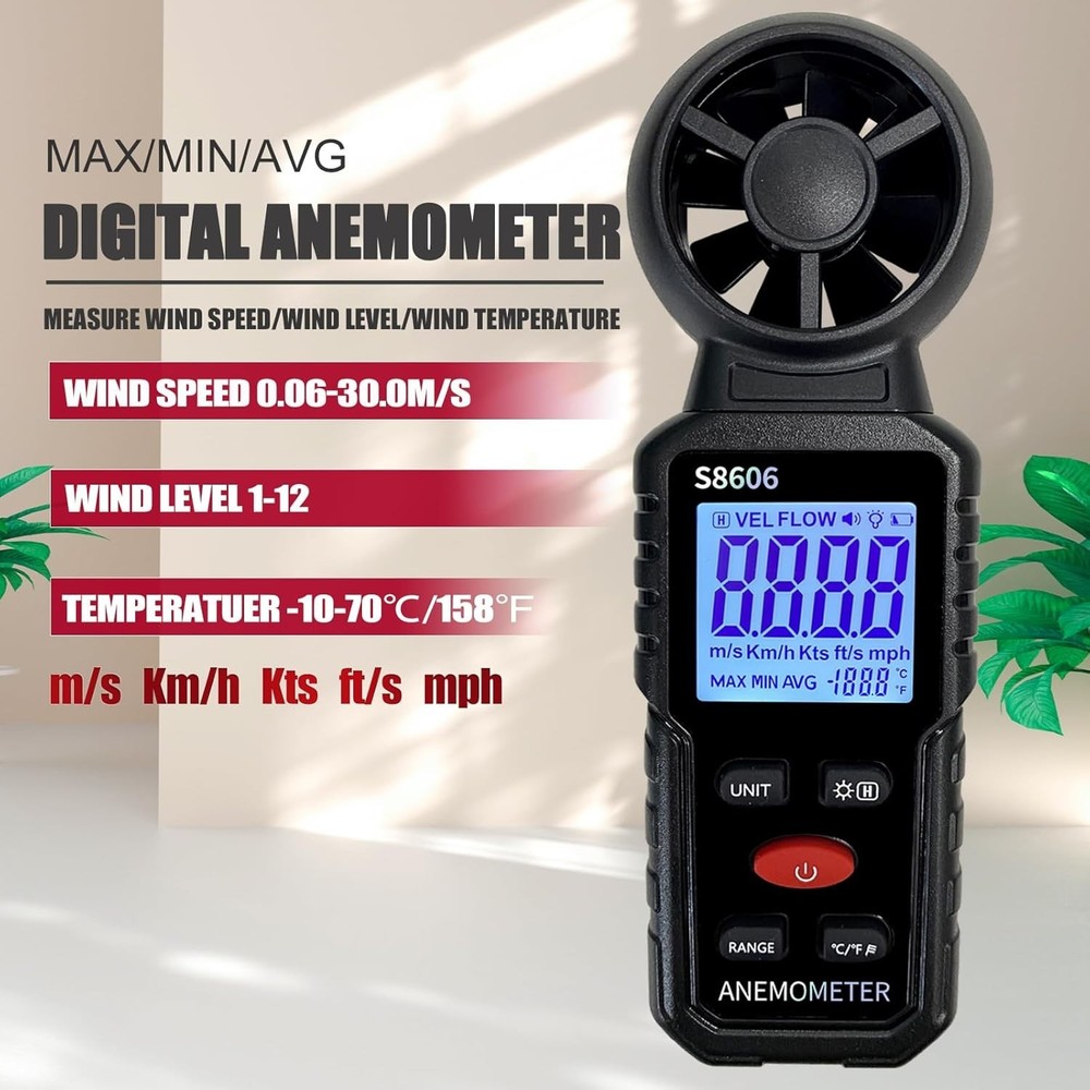 3 in 1 Handheld Anemometer Wind Speed Meter Gauge Speedometer Wind Level Test...