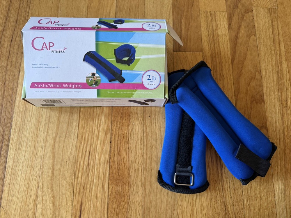 Blue Adjustable Ankle/Wrist Weights - 1Lb Pair for Enhanced Workout Performance