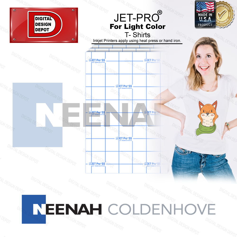 Heat Transfer Paper Iron On T-Shirt Light Color Print JET PRO® SS 8.5x11-11x17