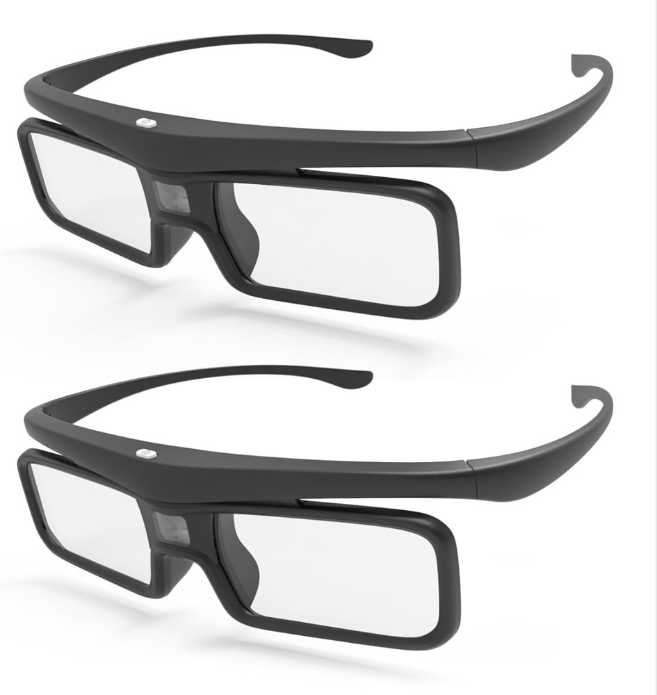 DLP Link 3D Glasses, Rechargeable Active Shutter Eyewear compatiable with Vision