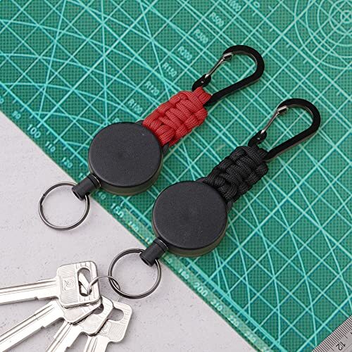 2 Pack Heavy Duty Retractable ID Badge Holder Multifunction Keychain Tool Holder