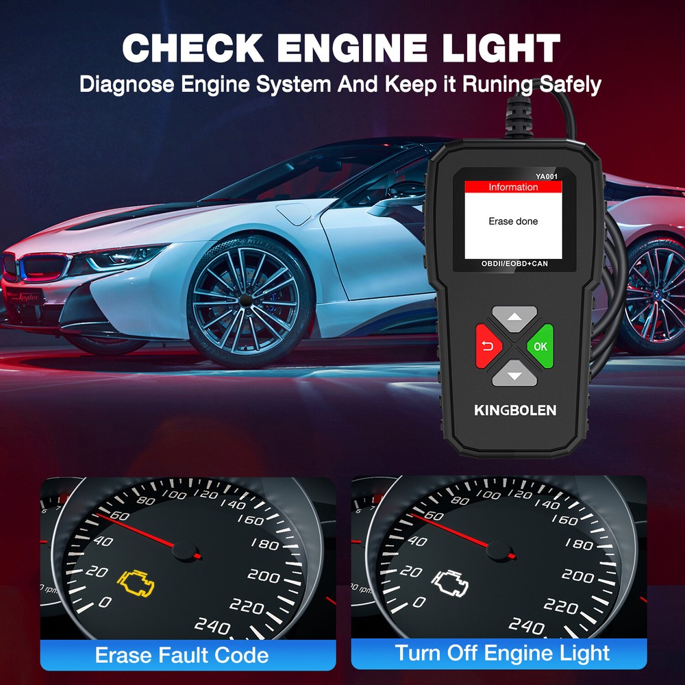 Automotive Car OBD2 Scanner OBD Code Reader Check Engine Fault Diagnostic Tool