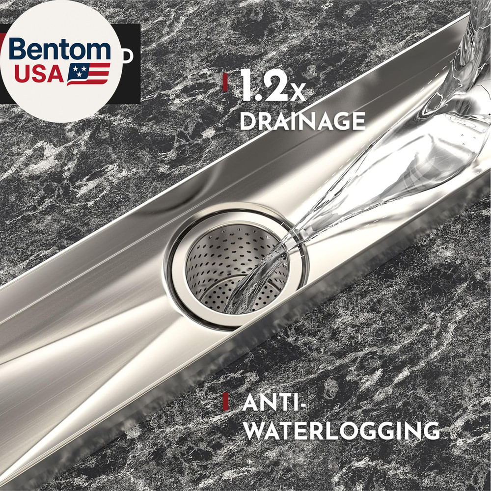 36 Inch Linear Shower Drain Rectangular Floor Drain with Accessories Reversible