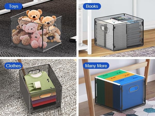 2 Pack Mesh Hanging File Organizer - Letter Size Filing Box & Storage Solution