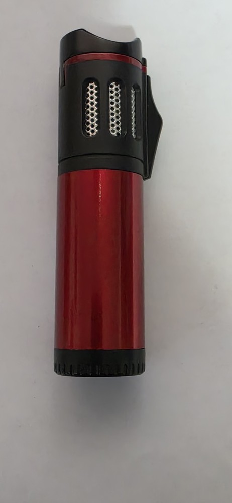 Visol  Triple Flame Adjustable Refillable Cigar Torch Lighter Red