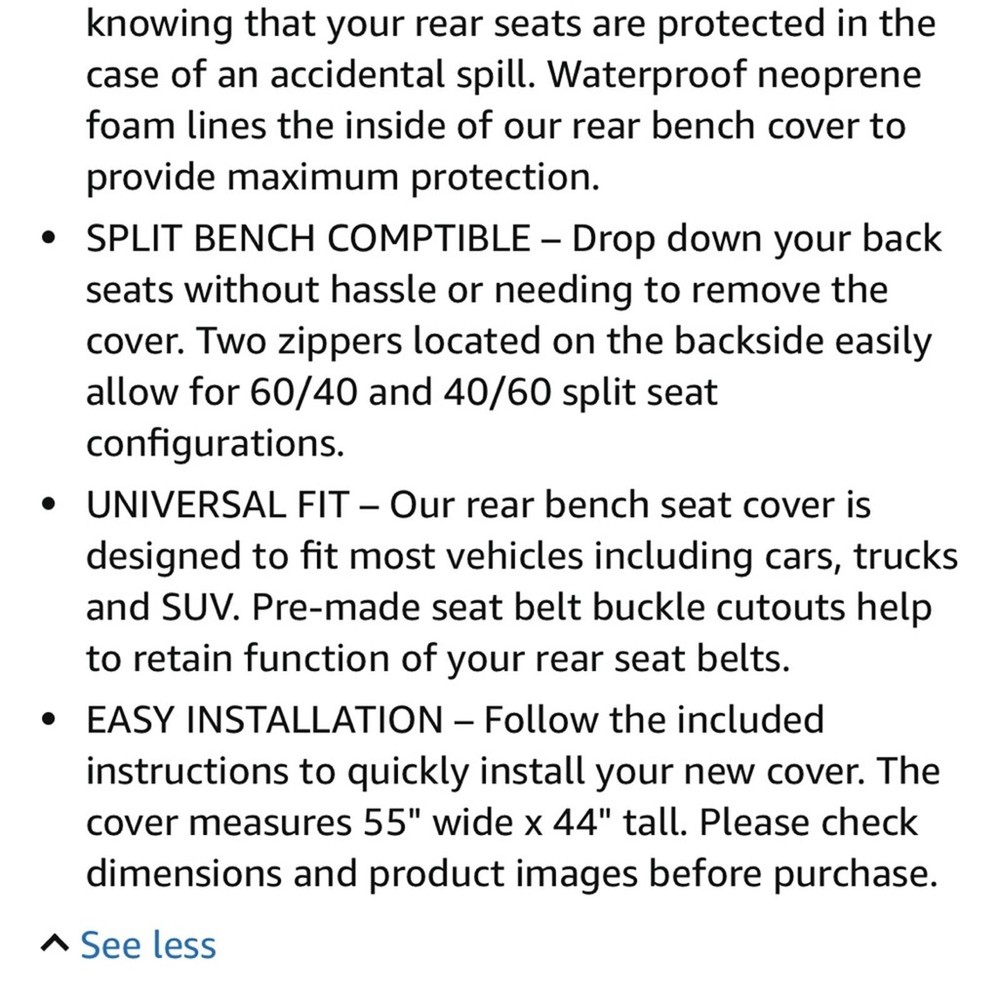 Motortrend seat cover