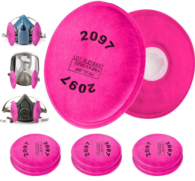6PCS (3 Pack) 2097 Particulate Filter, Respirator Filter Helps Protect