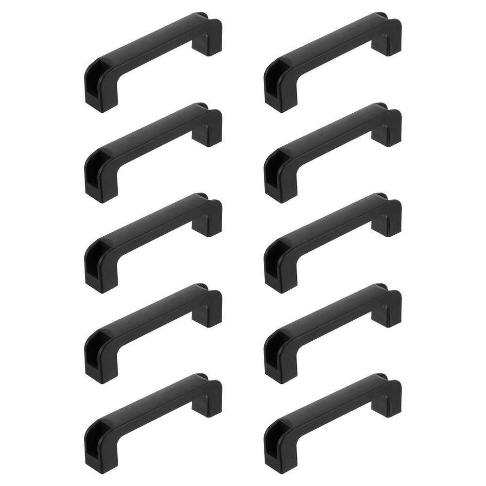 10 Pack Rectangular Plastic Pull Handle, 160mm Hole Center Cabinets Pull, Black