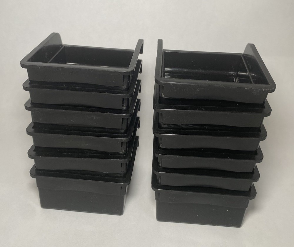 12 Pack Slatwall Bins WITHOUT Hooks Plastic Slatwall Organizer