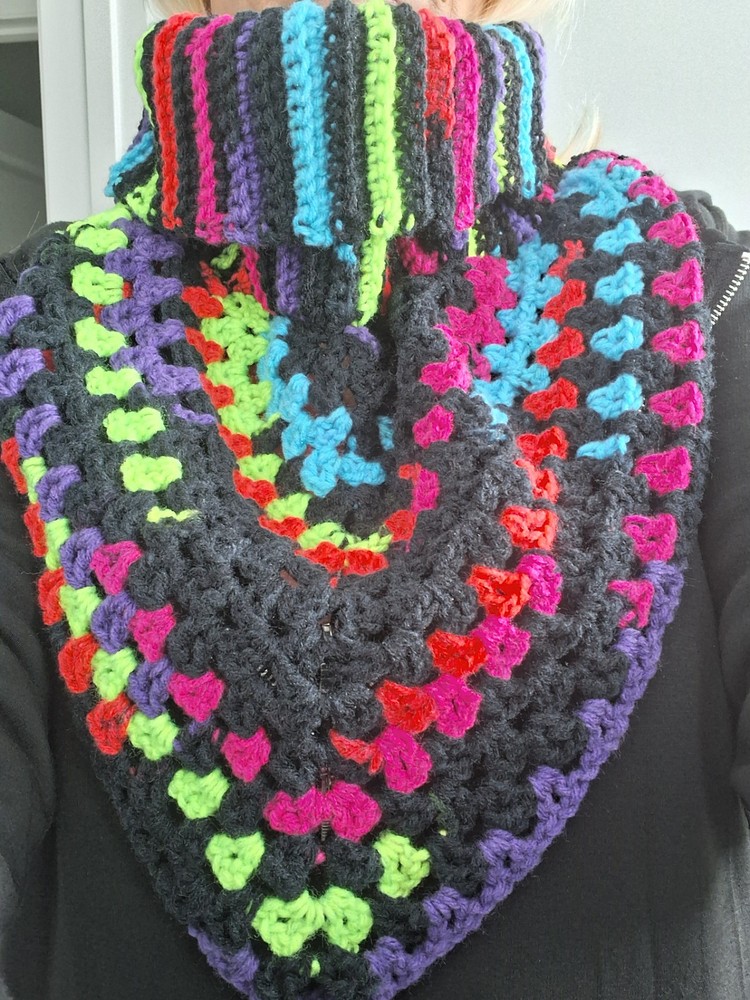 Multi Color Crochet Handmade Ribbed Cowl
