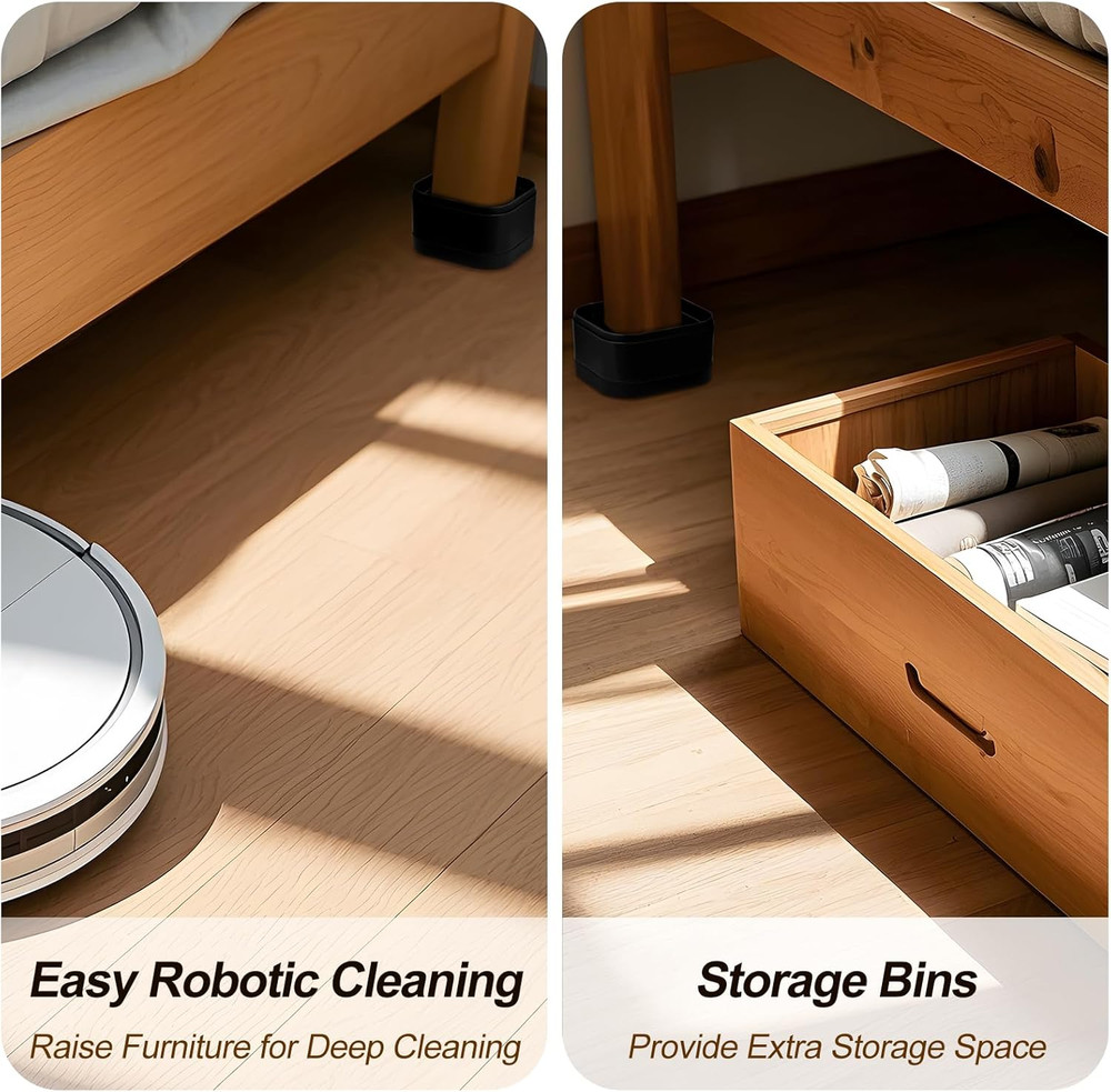 8 Pack Furniture Risers, Adjustable Bed Risers Heavy Duty Stackable Bed Raisers