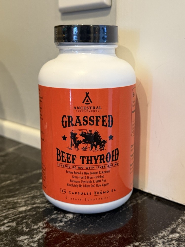 Ancestral Supplements Grass Fed Beef Thyroid 500 mg 180 Caps