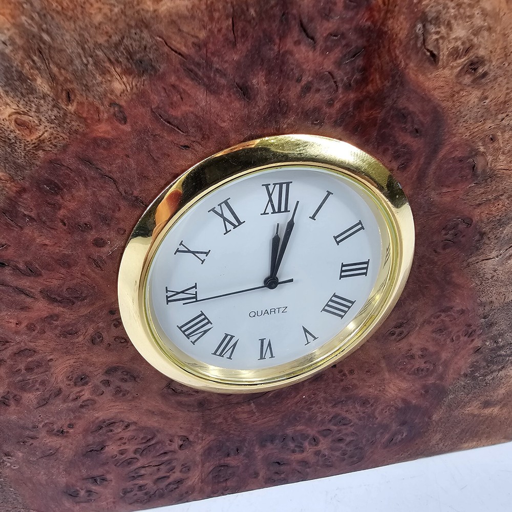 Rough Edge Burlwood Clock Maple