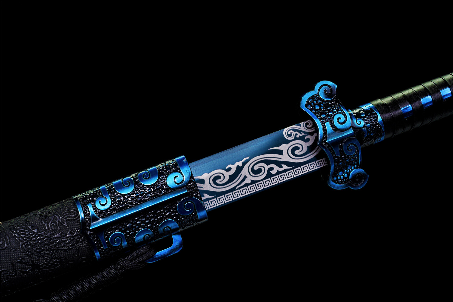 Sharp Blue Ninja Sword Straight Functional Broadsword Japanese Katana 1095Steel