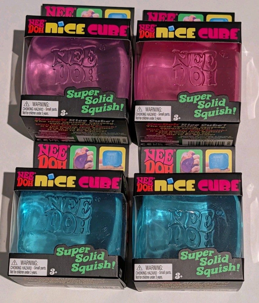 NeeDoh Nice Cube Super Solid Squish! Lot Of 4