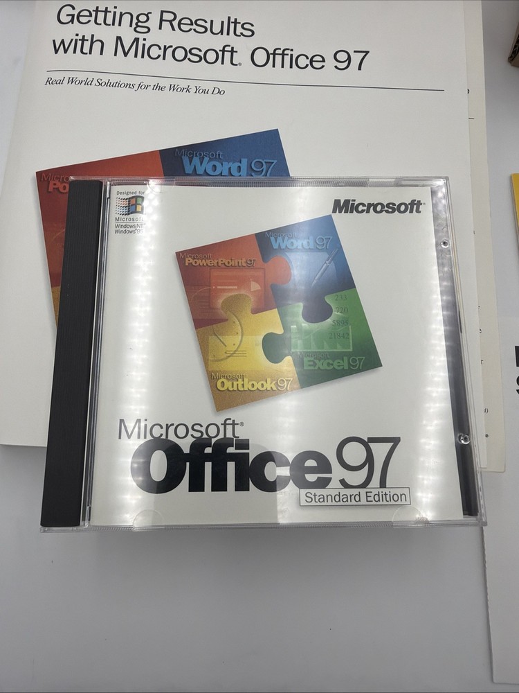 Microsoft Office 97 Standard Edition Complete Big Box CD-ROM Windows 95 NT