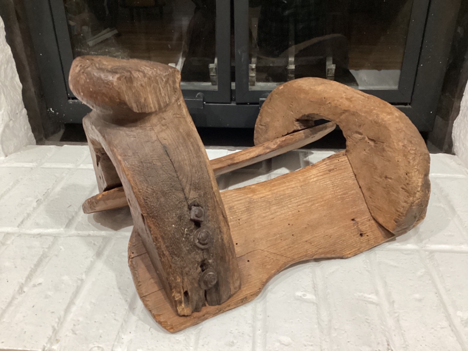 Old Antique Primitive Hand Carved Wooden Saddle Western Americana