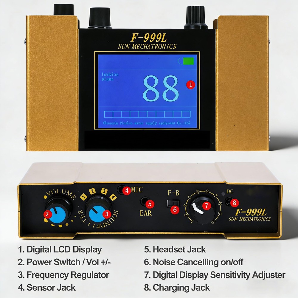 Underground Water Leak Detector, Adjustable Sensitivity Non-Destructive Metal...