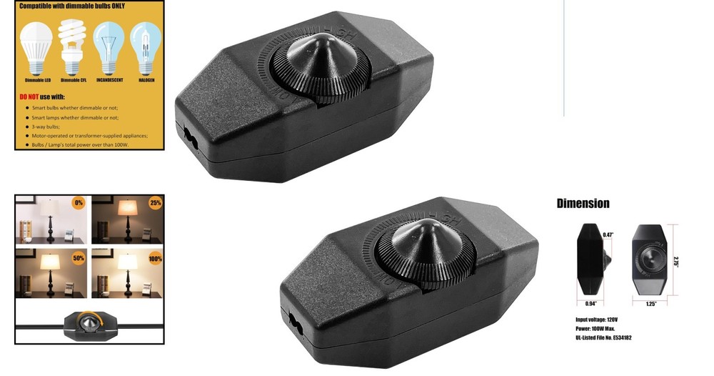 Versatile 2-Pack Dimmer Switches: Full Range Control for Home Lighting Solutions