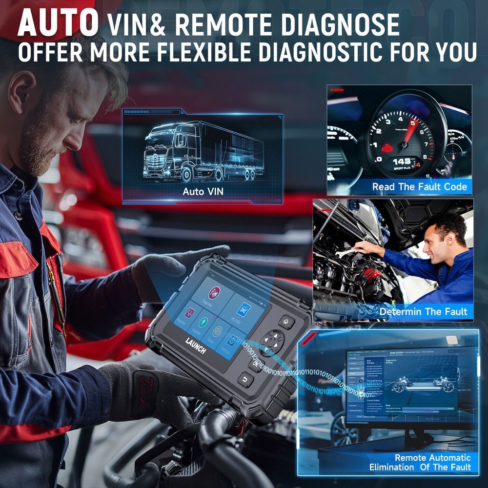 LAUNCH Diesel Truck Scanner Full HD OBD2 Diagnostic Code Reader DPF Regen 7Reset