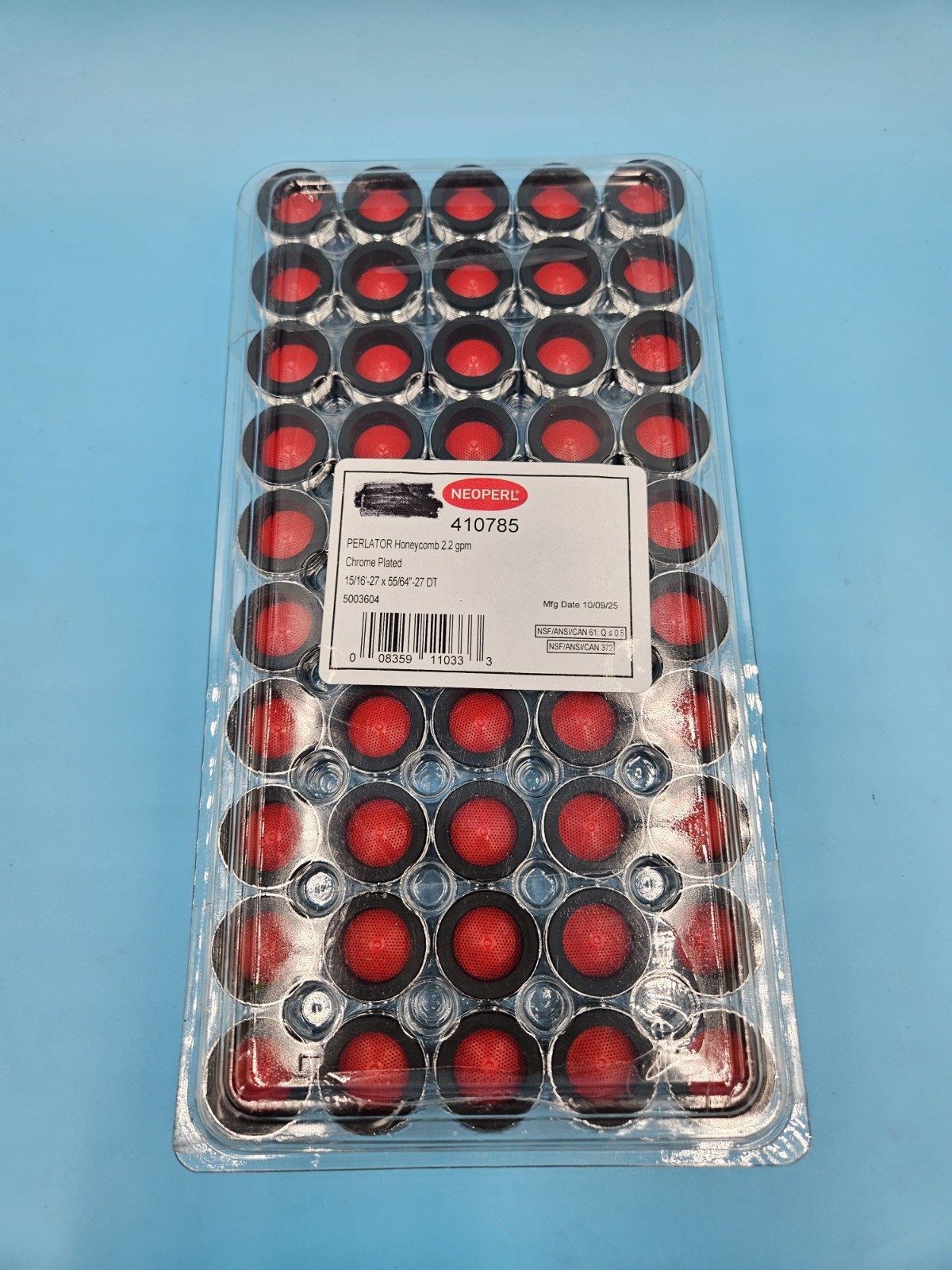 Neoperl 410785 Dual Thread Perlator Aerator Honeycomb 2.2 gpm Chrome 50 Pack