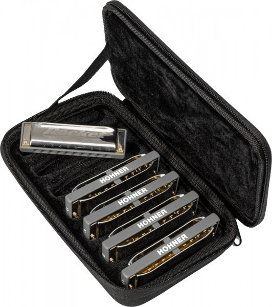 Hohner Rocket Harp Harmonica Pro Pack 5-Piece Harmonica Set with Case C G A D Bb