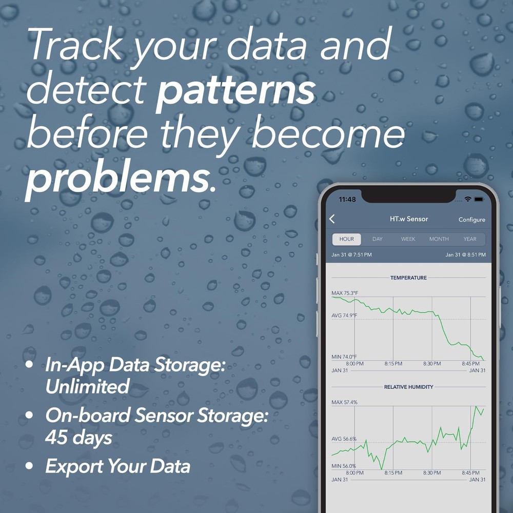 SensorPush HT.w Smart Temperature Sensor & Humidity - 1 Pack, Blue