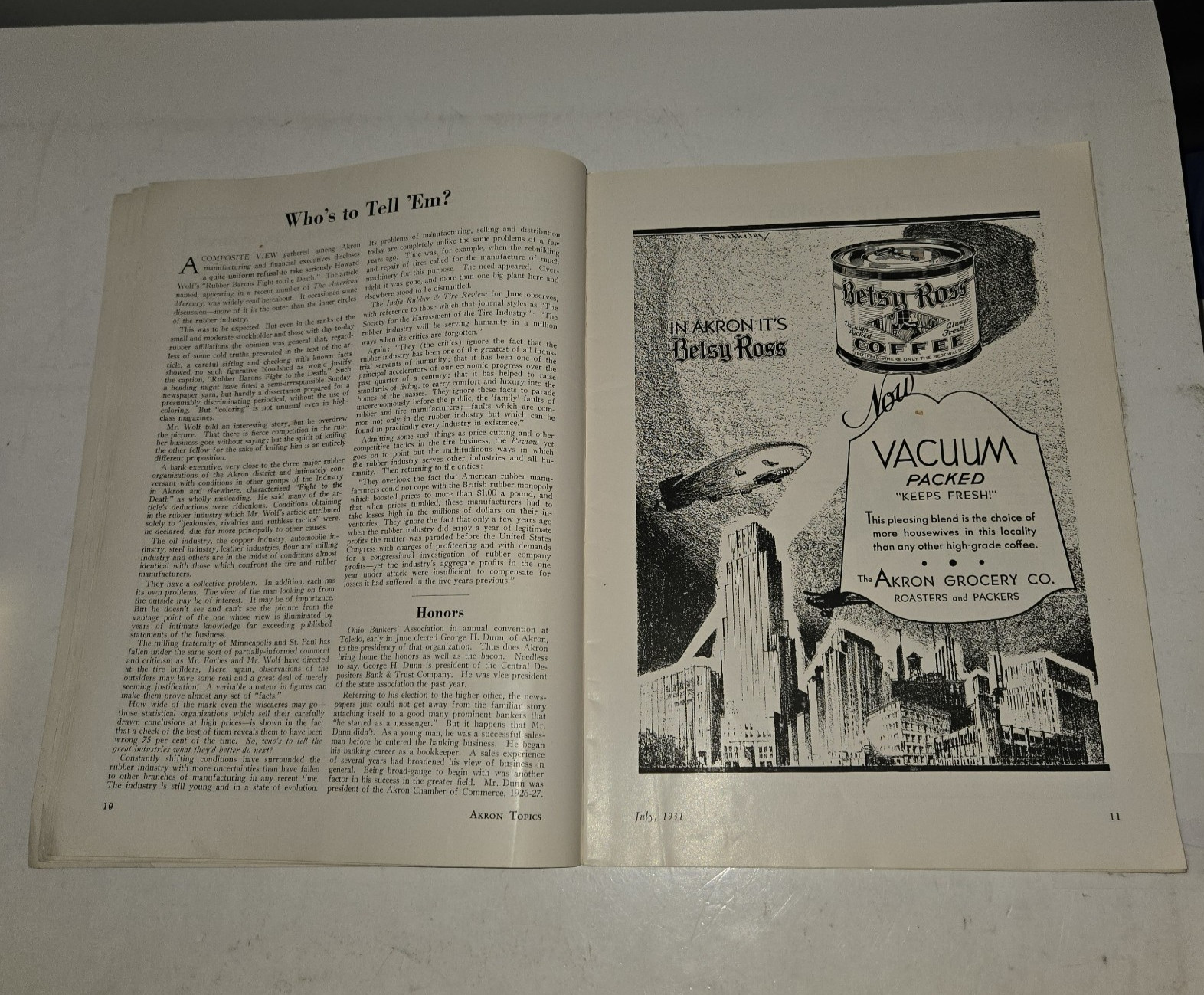 1931 Akron Topics ZRS-4 USS Akron Airship Magazine Rare Ohio Goodyear History