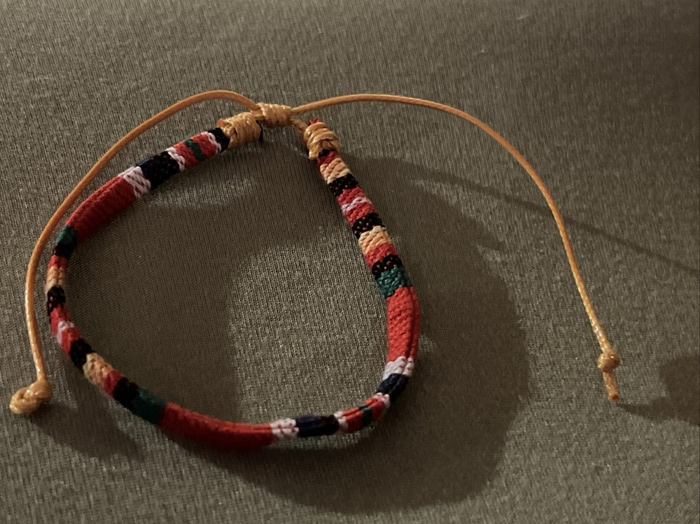 NEW BOHO BRAID THREAD FRIENDSHIP BRACELET ADJUSTABLE THICKER ORANGE