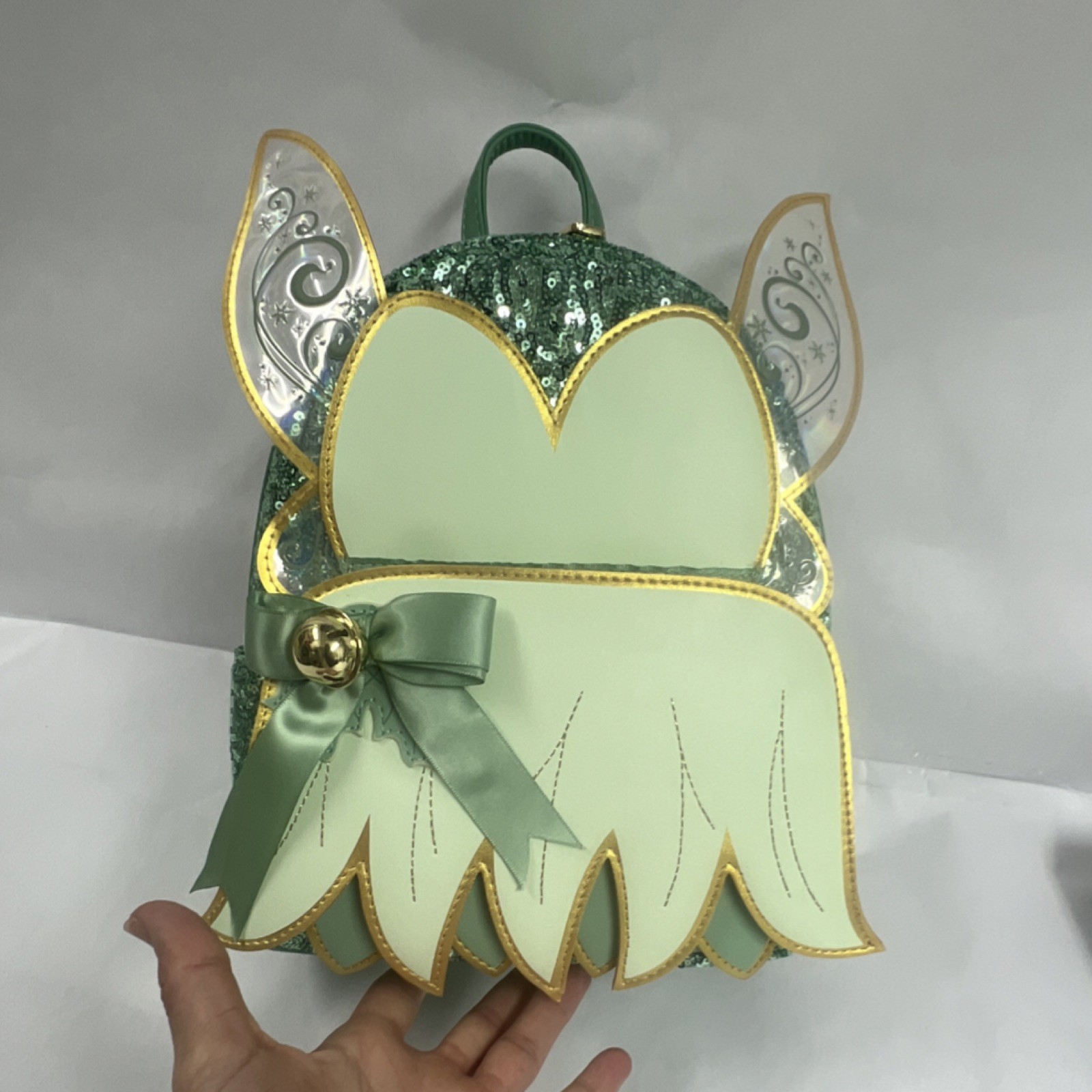 NWT Loungefly Peter Pan Tinker Bell Holiday Cosplay Sequin Mini Backpack
