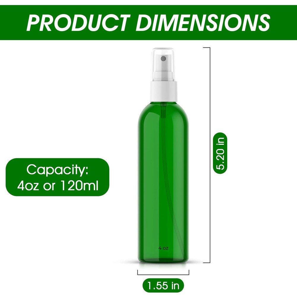 Empty Cosmo Round Bottles with Fine Mist Sprayer Plastic Refillable Container...