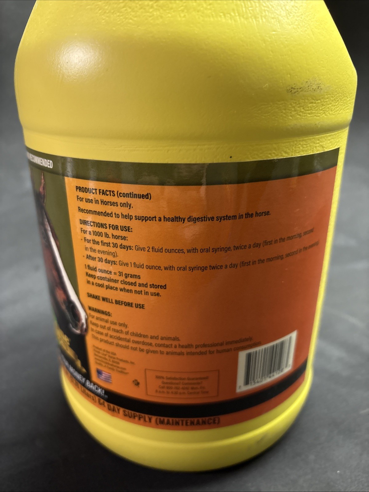 U-7 Gastric Aid Liquid Digestive Health Safe for Foals Equine Horse 128 oz