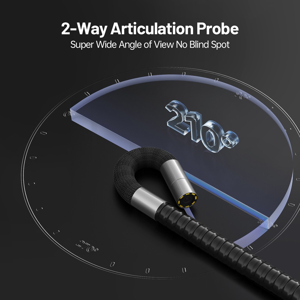 Articulating Borescope Two-Way Articulation Head 5" Endoscope Inspection Camera