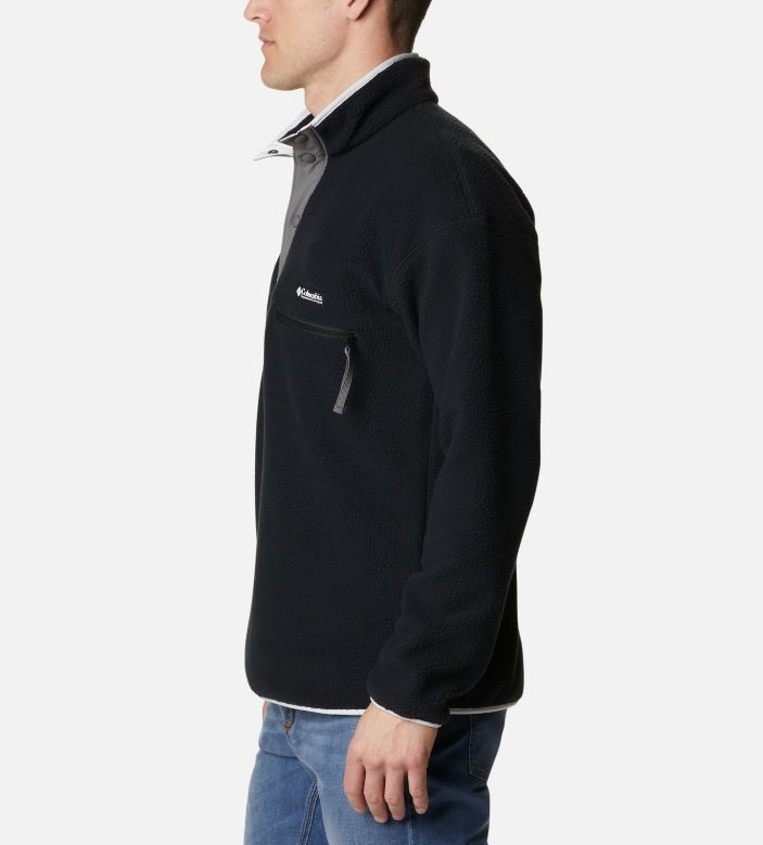 NWT MEN'S COLUMBIA 1889851 012 HELVETIA HALF SNAP FLEECE BLACK/WHITE JACKET $85