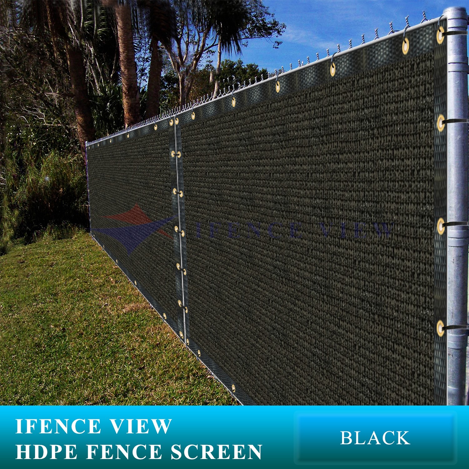 Ifenceview 4'x1'-4'x100' Black Fence Privacy Screen Mesh Fabric Garden Balcony