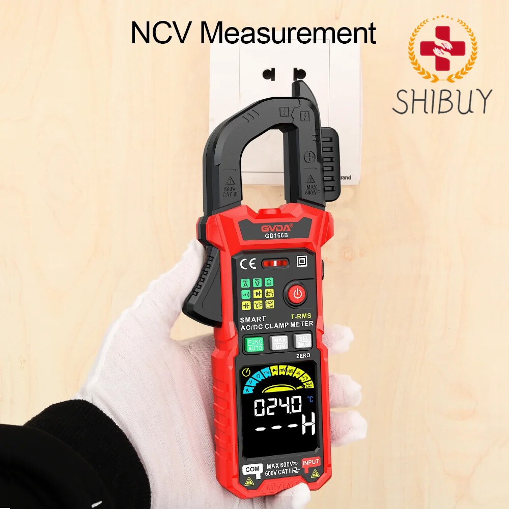Clamp Meter Temperature Tester Multimeter Auto Range Voltage Inrush Current