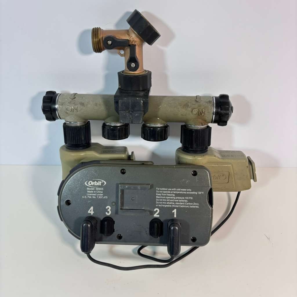 Orbit 56905 Yard Watering System & 56082 3-Outlet Irrigation Faucet Digital Time