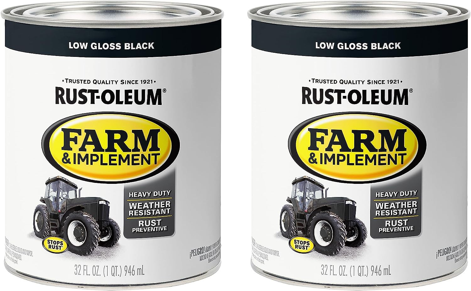 Rust Oleum Specialty Farm Implement Low Gloss Black Paint Quart Pack Of 2
