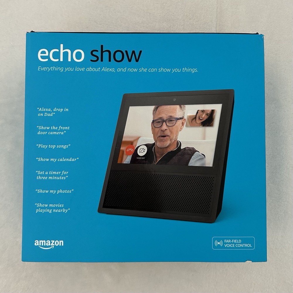 *NEW & SEALED* BLACK AMAZON ECHO SHOW 1ST GENERATION SMART ASSISTANT SPEAKER