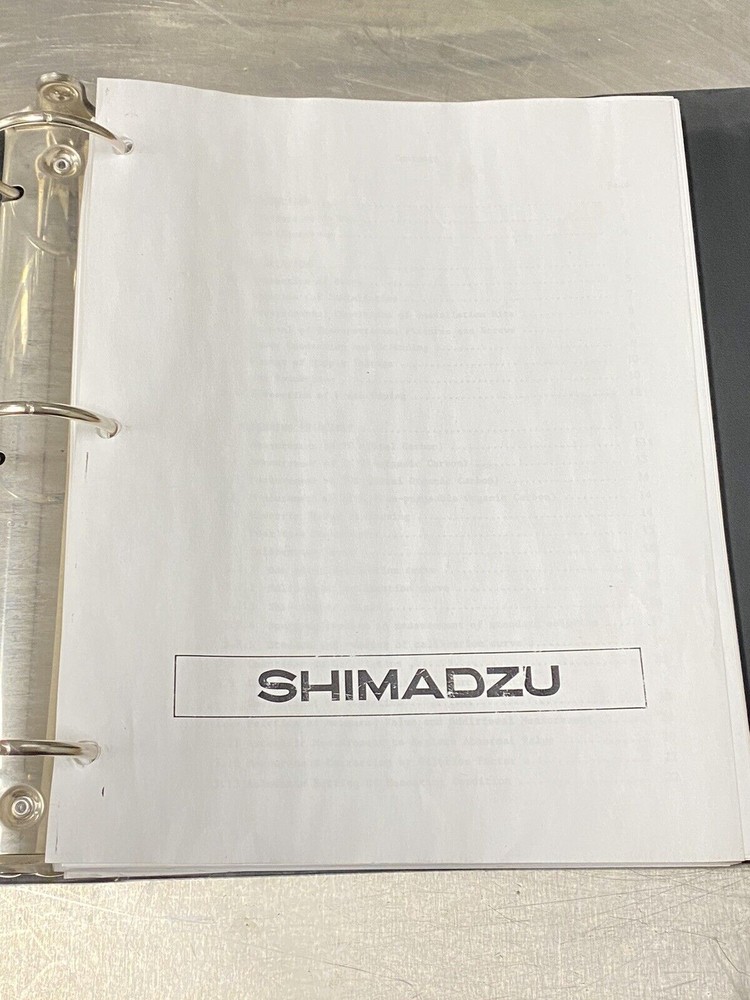 Shimadzu TOC - Users Guide / Instruction Manual