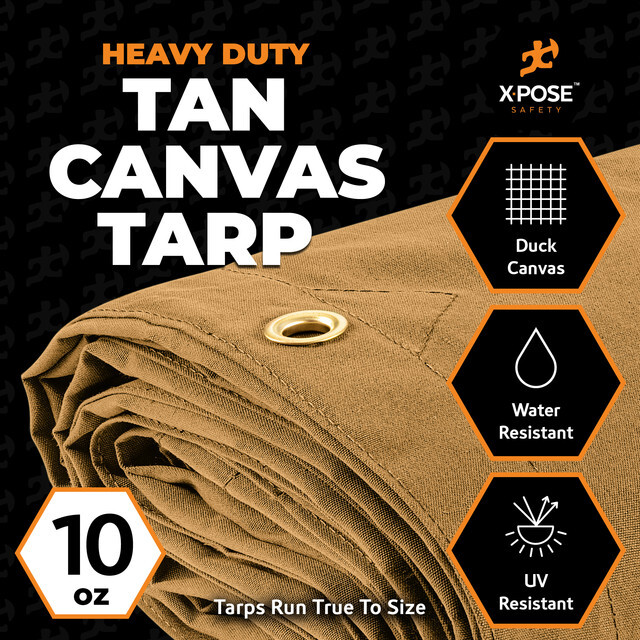 10' x 12' Tan Canvas Tarps 10oz