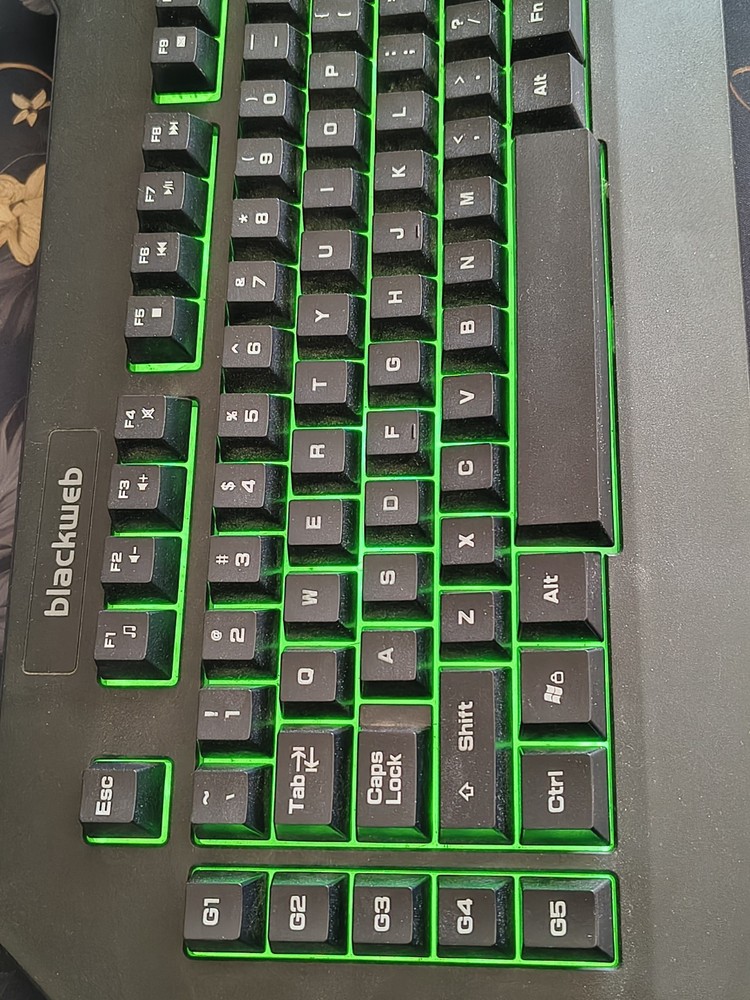 Blackweb Gaming Wired USB Backlit Keyboard & Mouse Bundle, QWERTY, Black/Green