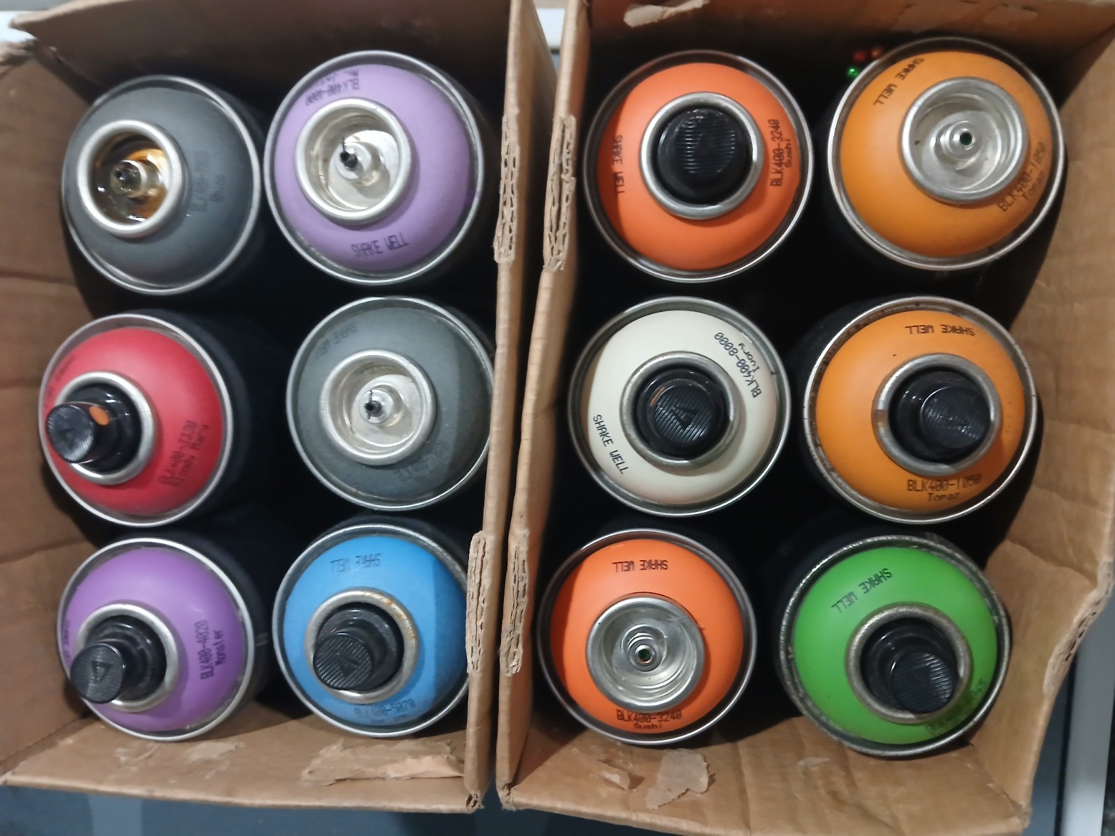12 Pack - Montana Black, 400ml spray cans, Assorted colors...