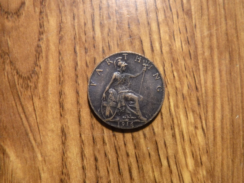 GREAT BRITAIN FARTHING 1916 COIN (387)