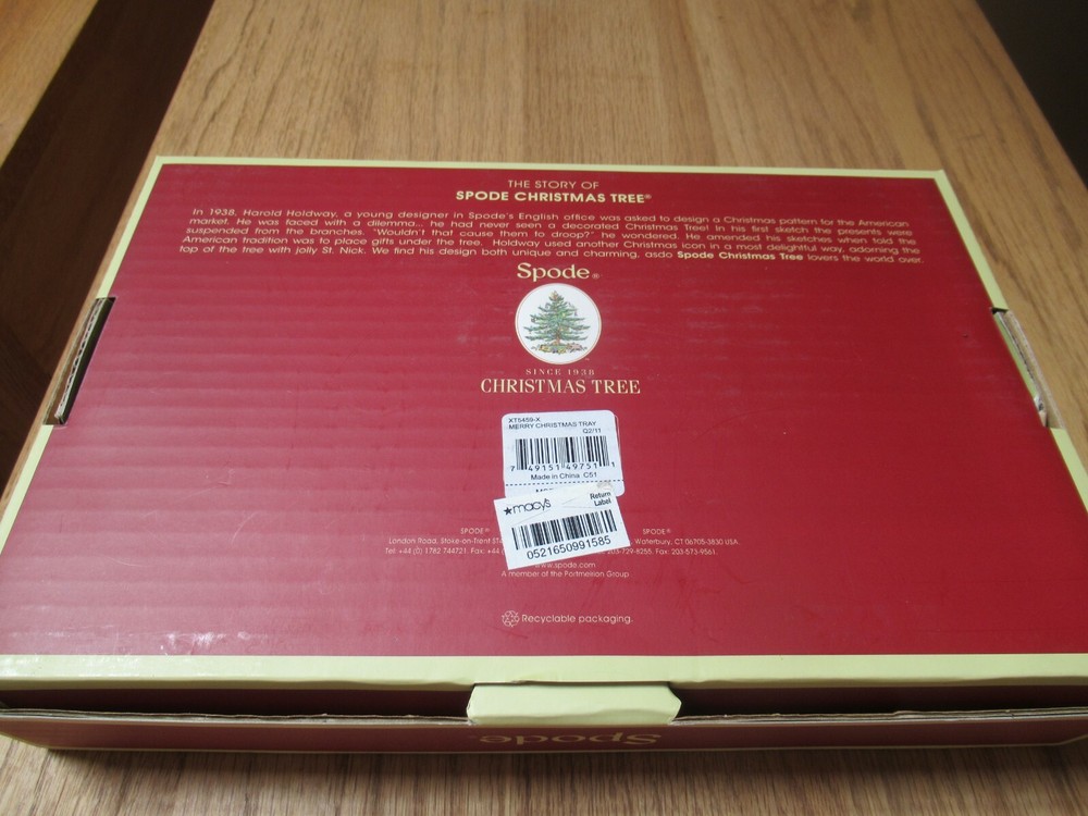 Spode Merry Christmas tree themed serving tray