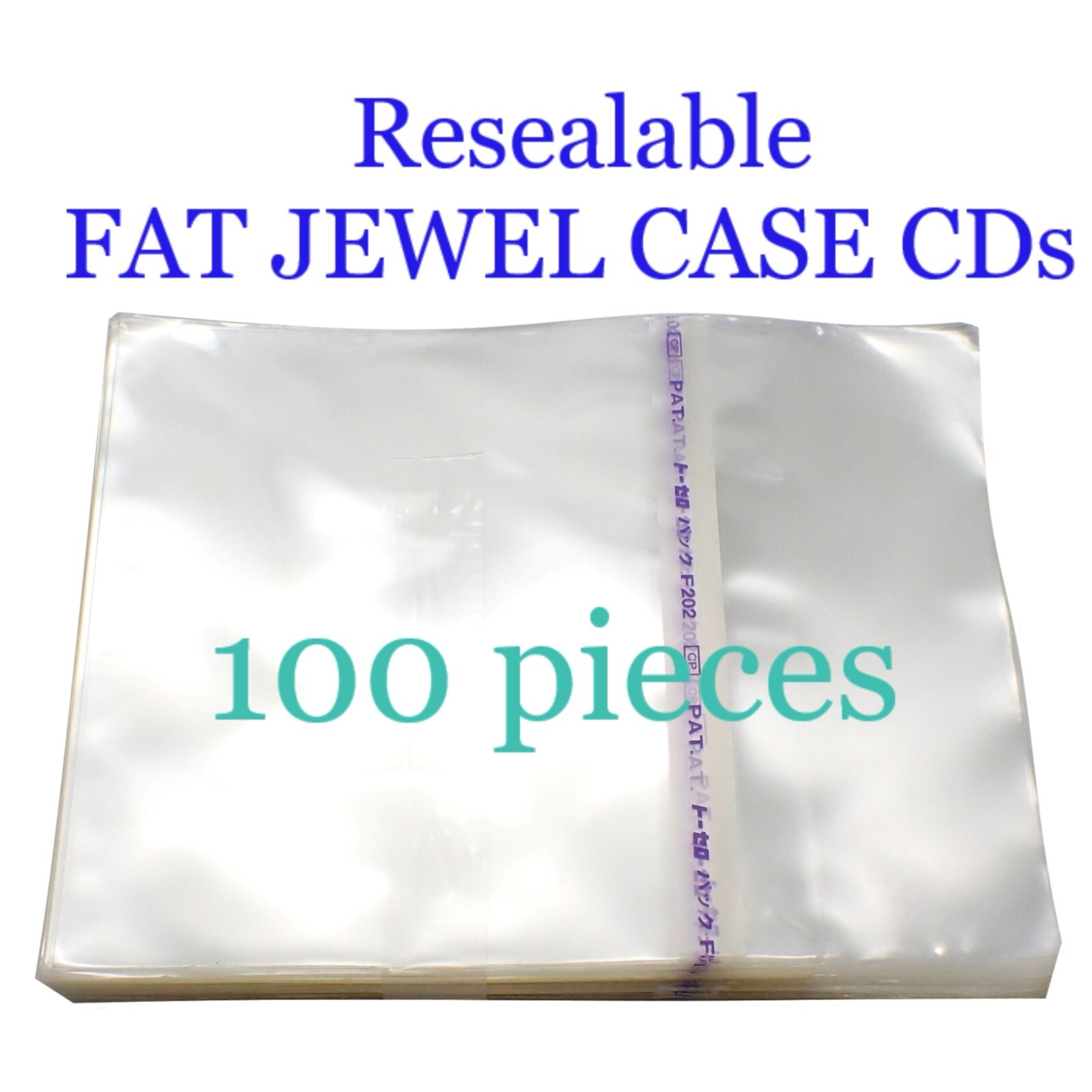 Resealable Outer Plastic Sleeves for FAT TYPE DOUBLE CD Jewel Cases 100 pieces