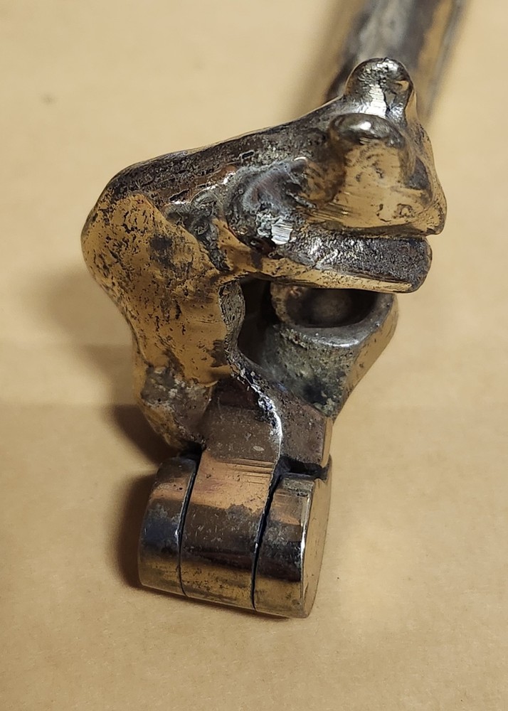 Vintage Squirrel On A Log Brass Nut Cracker Solid Heavy 6"