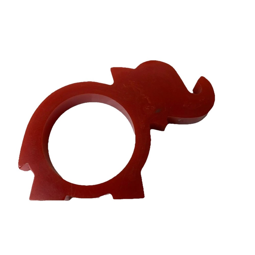Bakelite / Catalin Bright Red Elephant Napkin Ring B5-02